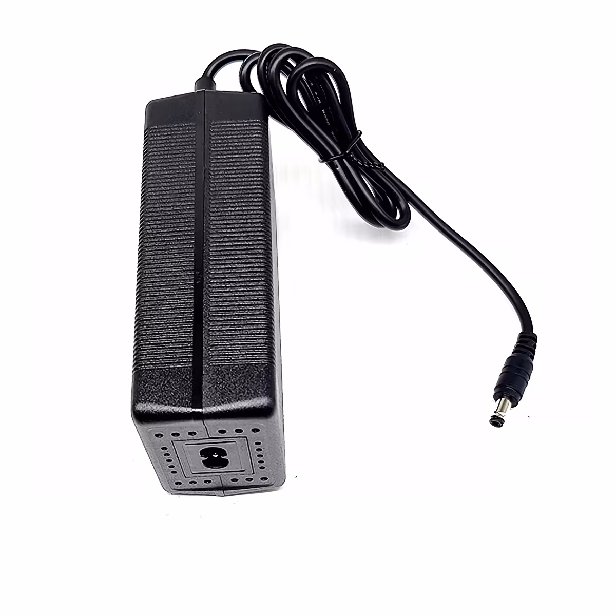 Widok boczny ładowarki 60V 2A, kompaktowa i przenośna, z cichym wentylatorem