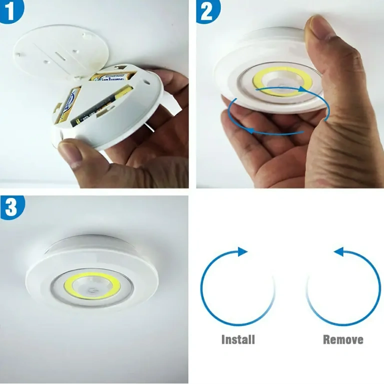 Spoty LED z taśmą samoprzylepną do montażu na ścianie lub meblach