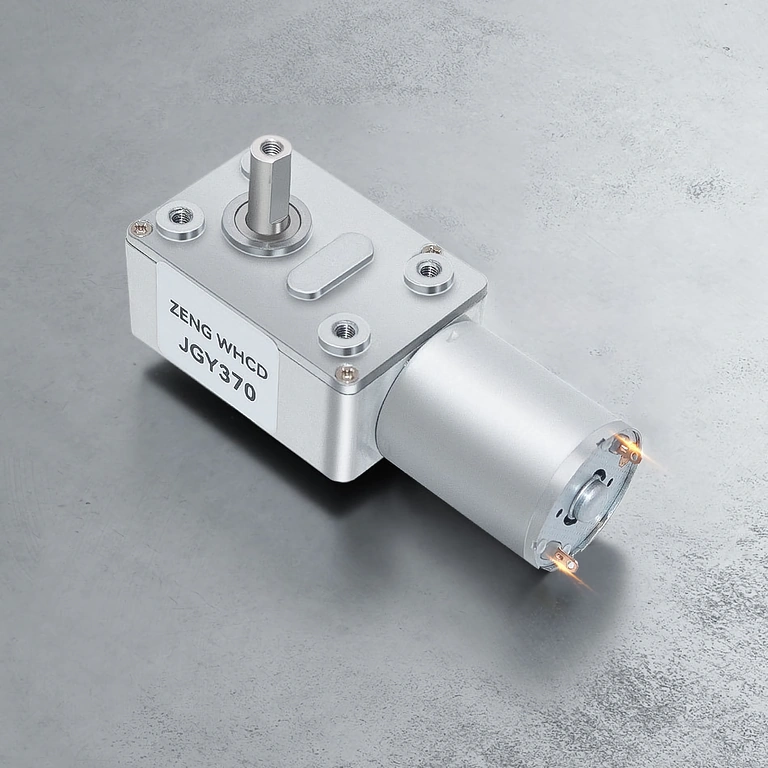 D-profil acél tengely részlete 12V redukciós motoron