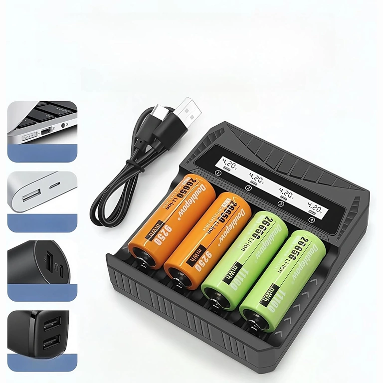 Încărcător universal cu baterii Li-ion montate