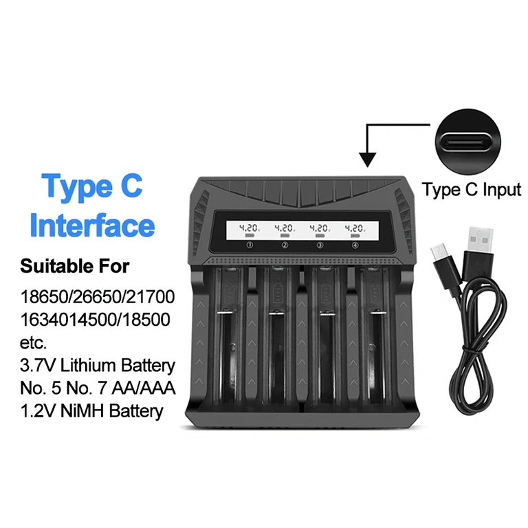 Încărcător compatibil cu mai multe tipuri de baterii