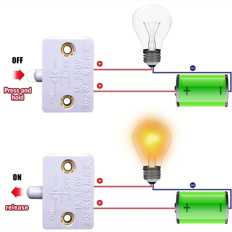 Exemplu conectare întrerupător dulap